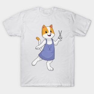 Cat as Hair stylist with Scissors T-Shirt